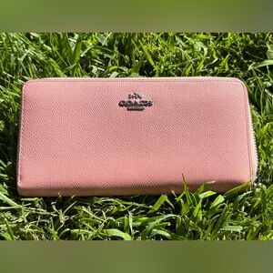 Coach Pink Pebbled Leather Wallet
